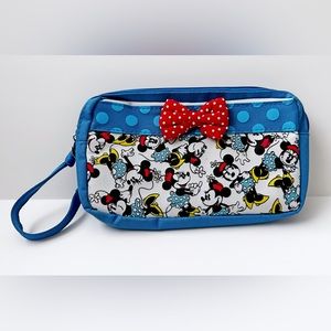 Minnie Mouse Zippered Pencil Pouch with Red Minnie Bow